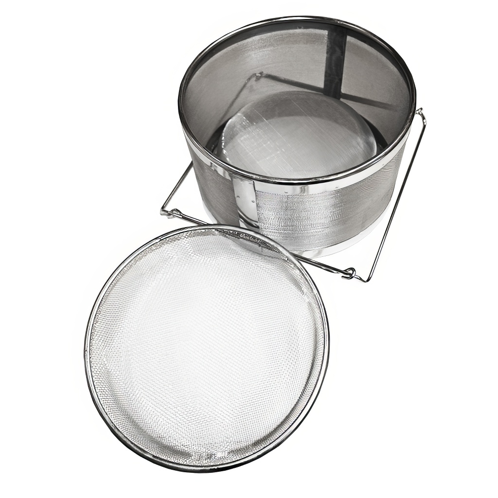 Cedzidło wysoke podwójne nierdzewne wypukłe 25 cm DE 6