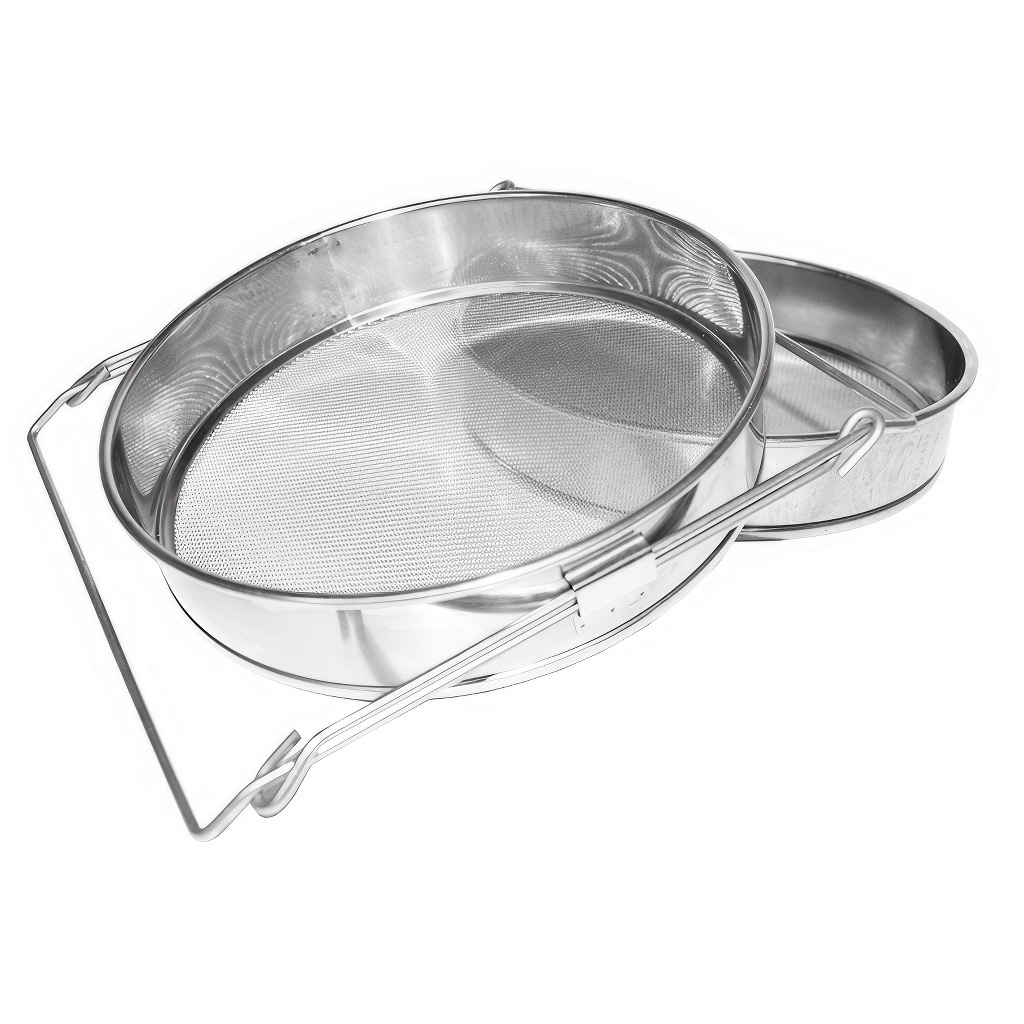 Cedzidło podwójne nierdzewne płaskie 24 cm DE 4