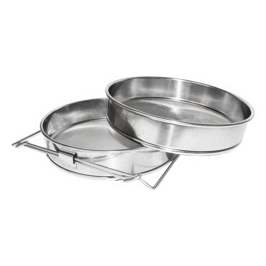 Cedzidło podwójne nierdzewne płaskie 24 cm DE 4