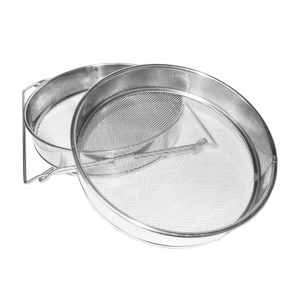 Cedzidło podwójne nierdzewne płaskie 24 cm DE 4