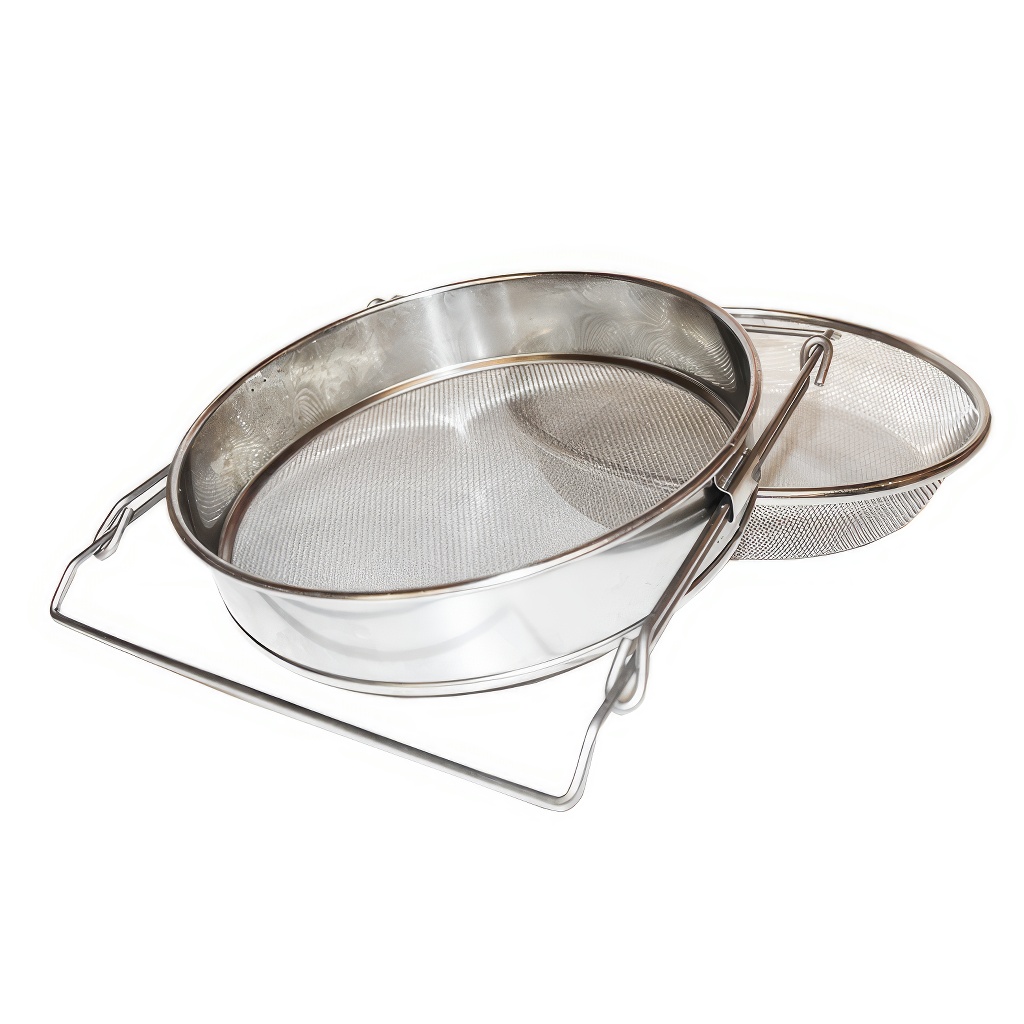 Cedzidło podwójne nierdzewne płaskie 24 cm DE 5