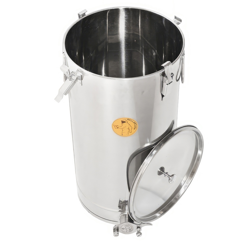 Odstojnik nierdzewny z zaworem nierdzewnym z pokrywką uszczelniającą Mellarius MaxiLine - 50 kg