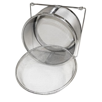 Cedzidło wysoke podwójne nierdzewne wypukłe 25 cm DE 6