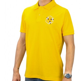 Koszulka polo z haftem - żółta
