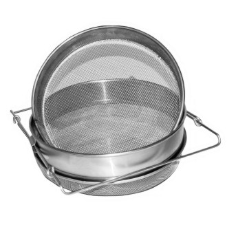 Cedzidło podwójne nierdzewne wypukłe 24 cm DE