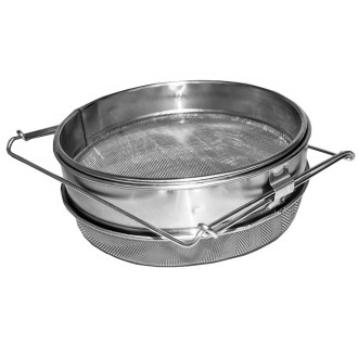 Cedzidło podwójne nierdzewne wypukłe 24 cm DE