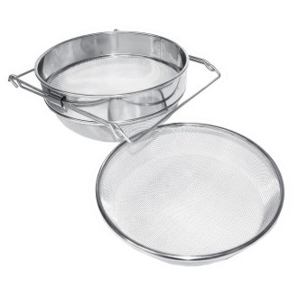 Cedzidło podwójne nierdzewne wypukłe 24 cm DE 1