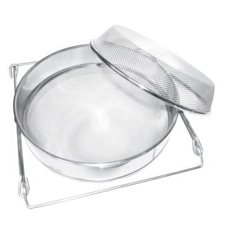 Cedzidło podwójne nierdzewne wypukłe 24 cm DE 1