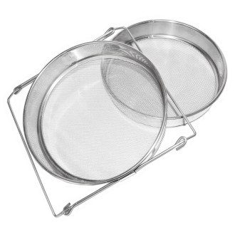 Cedzidło podwójne nierdzewne płaskie 24 cm DE 4