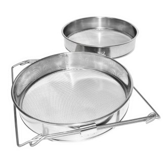 Cedzidło podwójne nierdzewne płaskie 24 cm DE 4