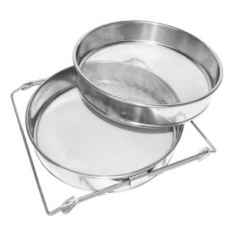 Cedzidło podwójne nierdzewne płaskie 24 cm DE 4
