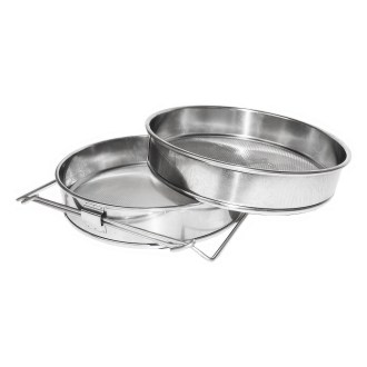Cedzidło podwójne nierdzewne płaskie 24 cm DE 4