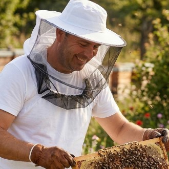 Kapelusz pszczelarski z gumką pod ramionami