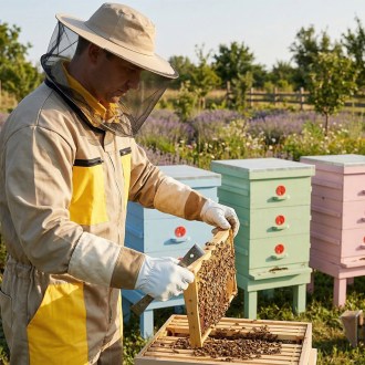 Kombinezon pszczelarski beżowy S - XXXL
