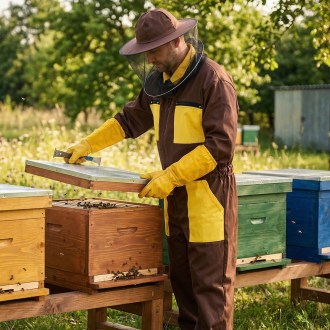 Kombinezon pszczelarski brązowy S - XXXL