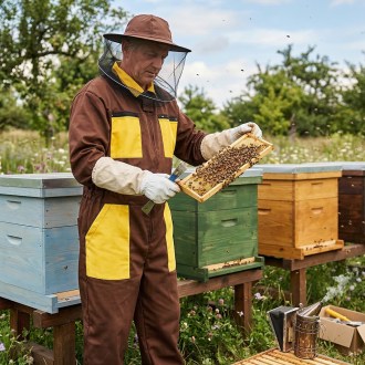 Kombinezon pszczelarski brązowy S - XXXL