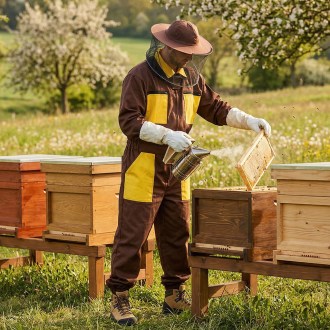 Kombinezon pszczelarski brązowy S - XXXL