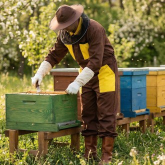 Kombinezon pszczelarski brązowy S - XXXL
