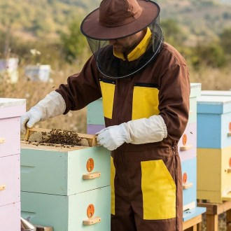 Kombinezon pszczelarski brązowy S - XXXL