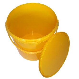 Pojemnik na miód plastikowy 25 kg żółty