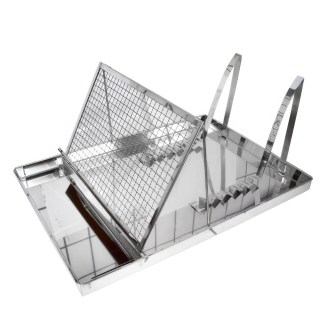 Wanienka do odsklepiania nierdzewna, praktyczny stojak - CZ