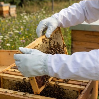 Rękawice skórzane z zarękawnikami - 6 - 12