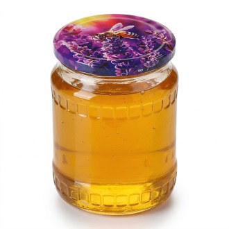 Pokrywka na słoik TO 82 - Pszczoła i lawenda - HO17