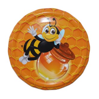 Nakrętka metalowa pszczoła z beczką  Ø 82 mm 